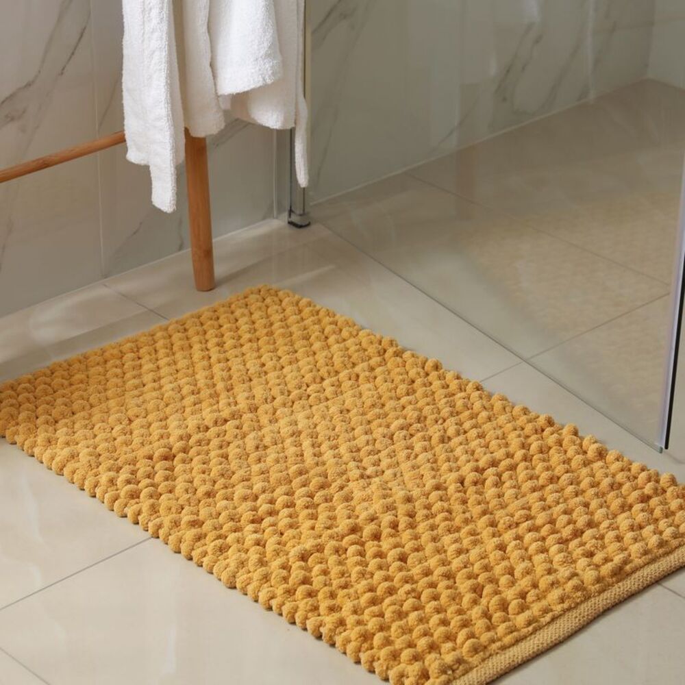 Solid Color Pattern Bathroom Rugs, Polyester Bath Mat Gray - Picture 6 of 6
